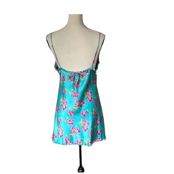 Victoria’s Secret aquarium and pink floral slip dress lingerie. Size Medium - Picture 2 of 3